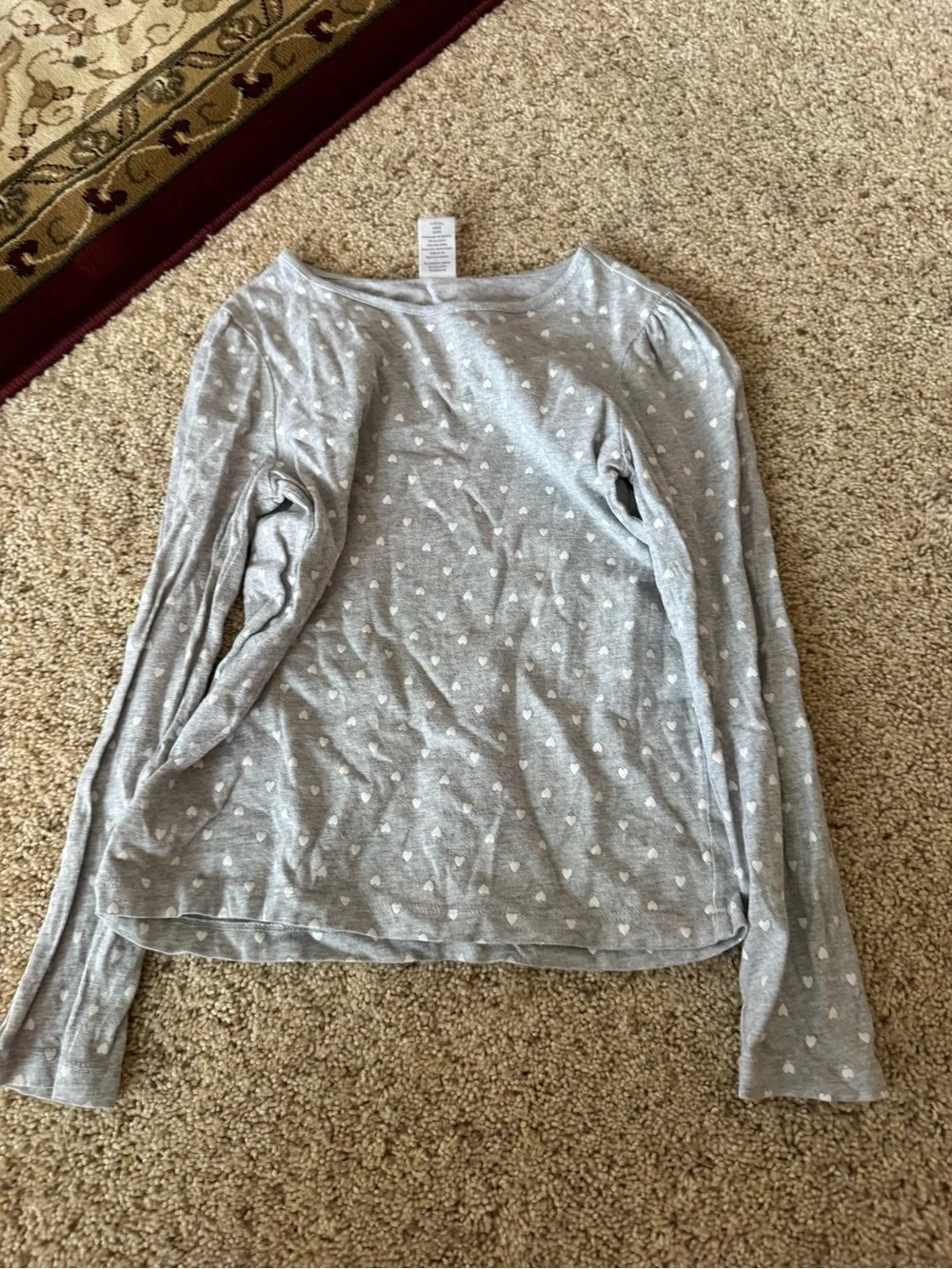 Girls grey & white polka dot long sleeve 🩶